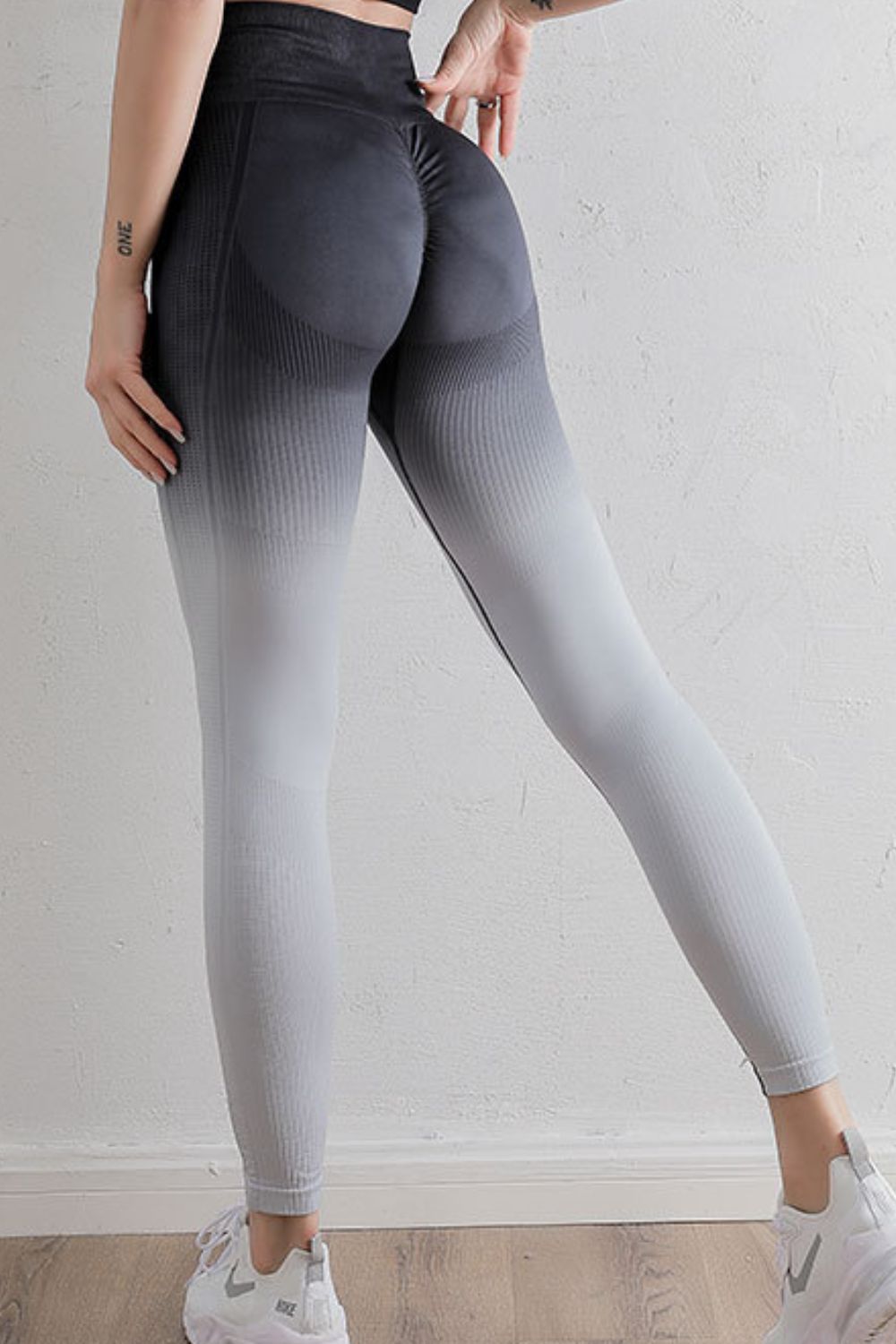 Gradient High Waist Sports Leggings - Ladyez