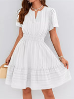 Short Sleeve Smocked Waist Tiered Dress
