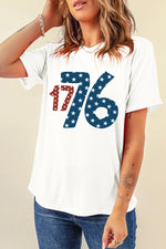 1776 Round Neck Short Sleeve T-Shirt - Ladyez
