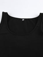 Ruffled Hem Round Neck Tank
