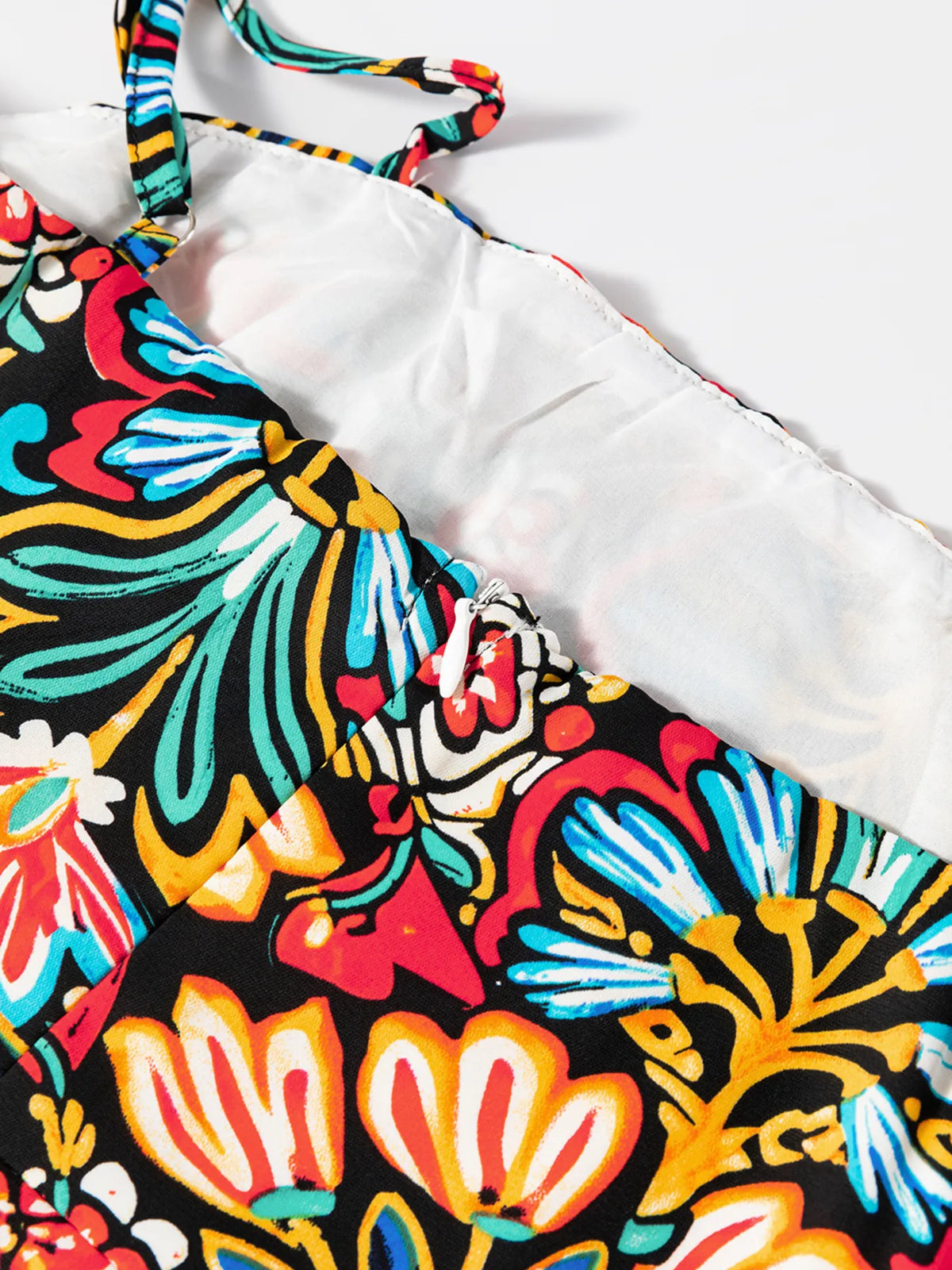 Floral Print Thin Straps High Waist Maxi Dress - Ladyez