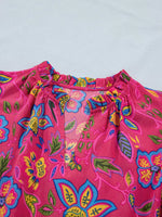 Flutter Sleeve Belted Floral Dress