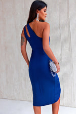 Ruched Cutout Single Shoulder Dress - Ladyez