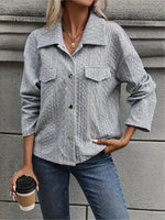 Textured Knit Button-Up Jacket