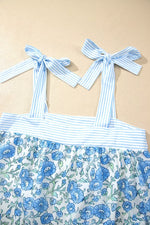 Floral Print Tie-Strap Top and Shorts Set