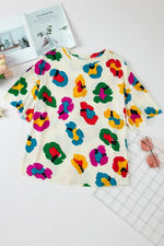 Printed Round Neck Half Sleeve Top