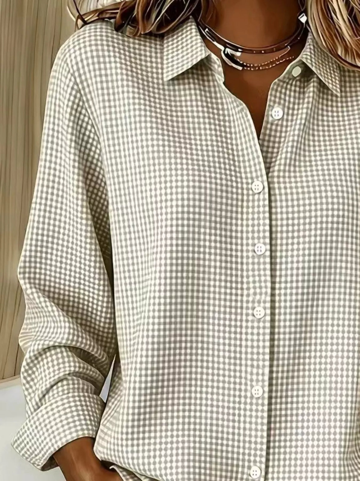 Full Size Plaid Button Up Long Sleeve Shirt Plus Size