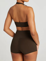 Halter Neck Cami and Shorts Active Set - Ladyez