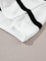 Striped Batwing Sleeve Knit Top