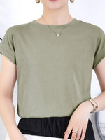 Plus Size Round Neck Short Sleeve T-Shirt