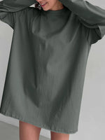 Round Neck Long Sleeve Oversized T-Shirt