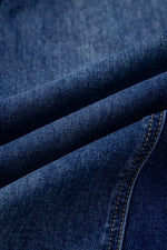 Drawstring Seam Detail Raw Hem Wide Leg Denim Pants