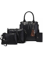 4-Piece PU Leather Bag Set with Tassel Detail - Ladyez