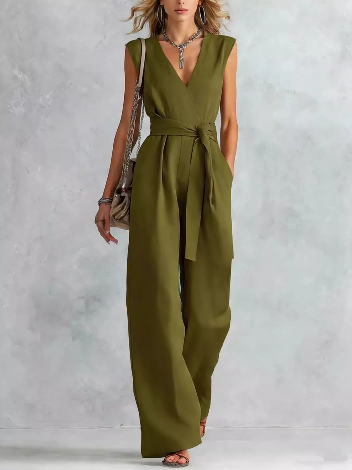 Sleeveless Wide Leg Jumpsuit