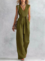 Sleeveless Wide Leg Jumpsuit