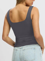 Square Neck Wide Strap Tank - Ladyez