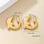 18K Gold-Plated Dolphin Hoop Earrings