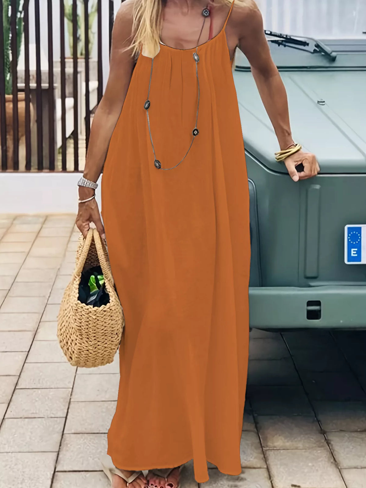 Backless Spaghetti Strap Maxi Dress