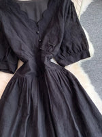 Lace Detail A-Line Midi Dress