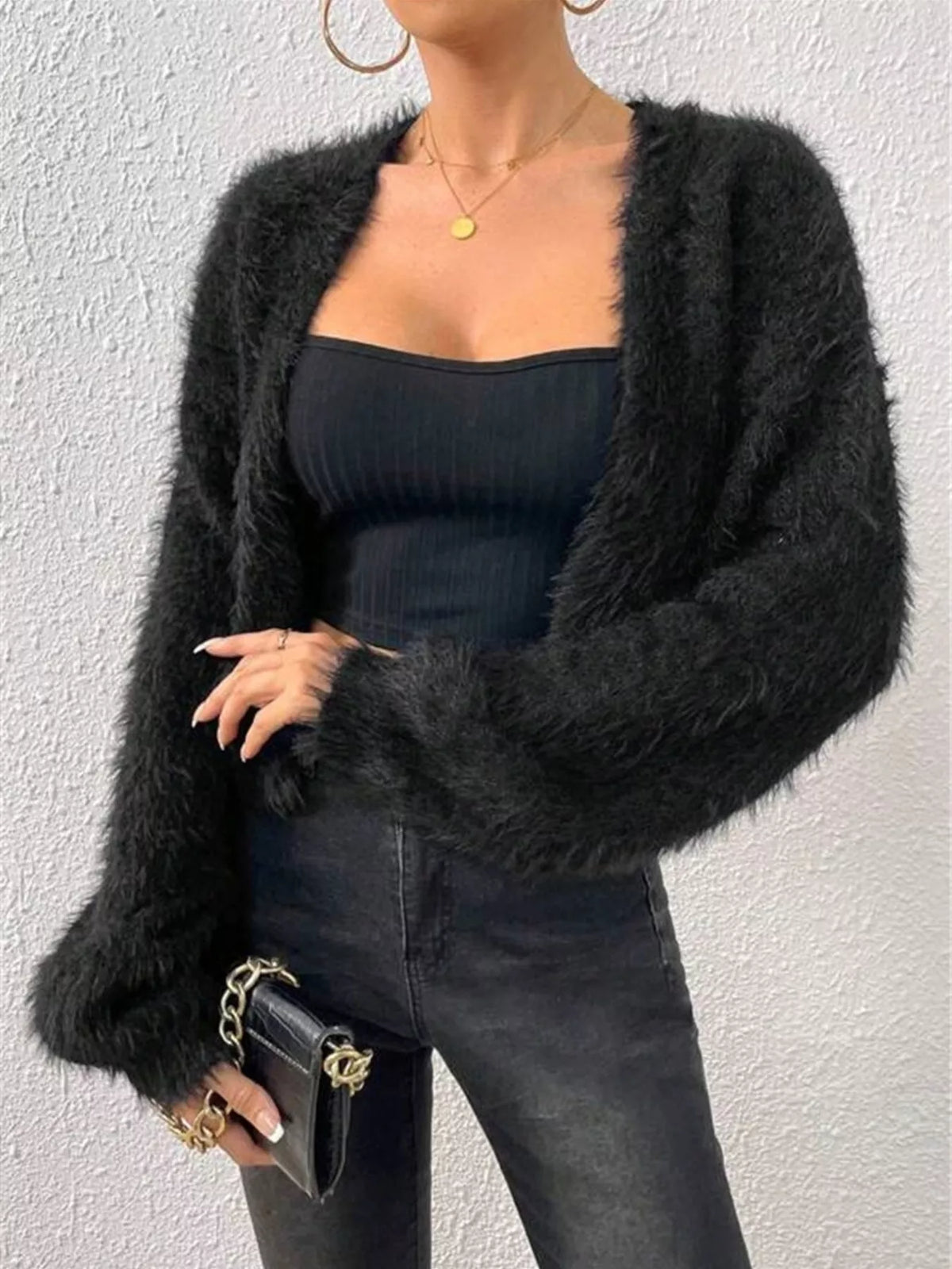 Open Front Long Sleeve Cardigan