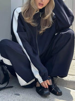 Zip Up Long Sleeve Outerwear and Pants Set