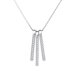 925 Sterling Silver Zircon Tassel Pendant Necklace