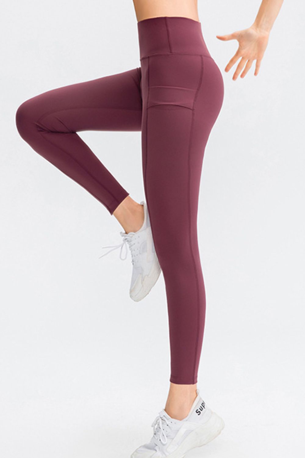 Wide Waistband Slim Fit Long Sports Pants with Pocket - Ladyez