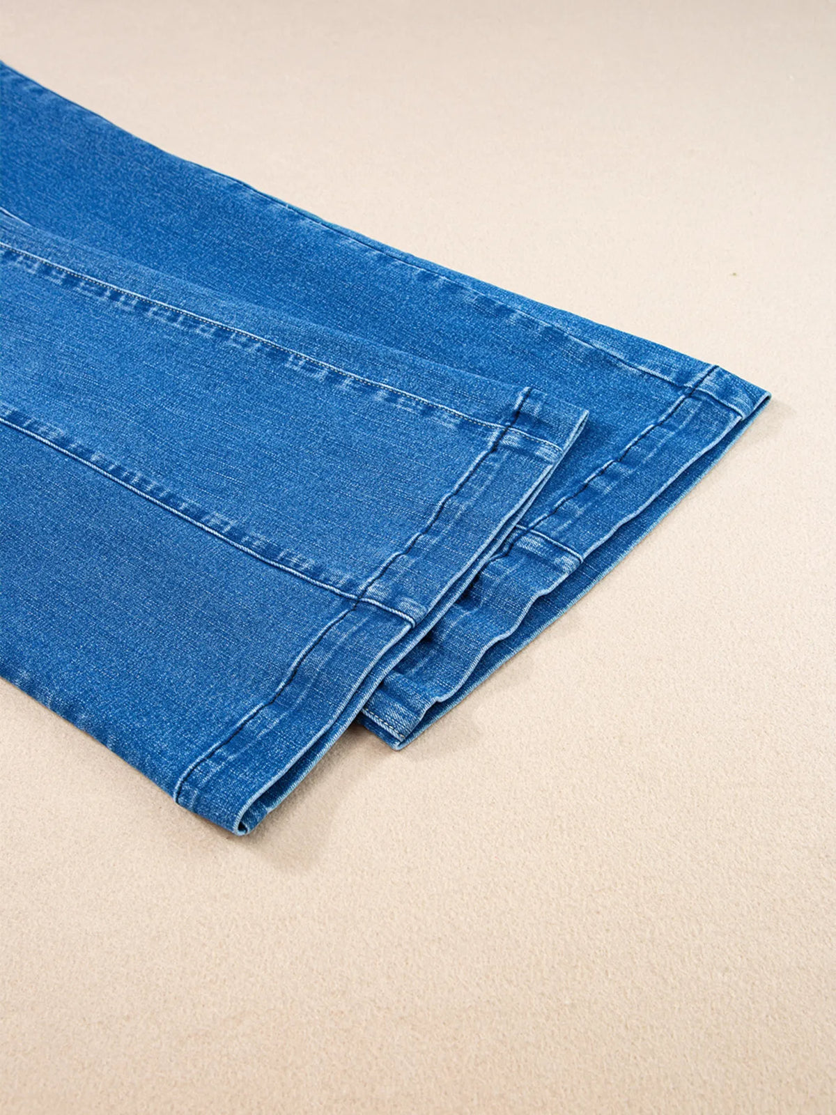 Seam Detail Flared Bottom Ankle Length Jeans - Ladyez