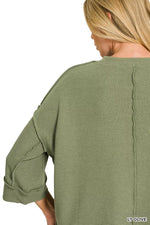 Zenana Double Knit 3/4 Sleeve Top