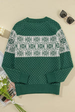 Graphic Round Neck Long Sleeve Sweater