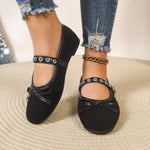 Round Toe Bow Slip-Ons