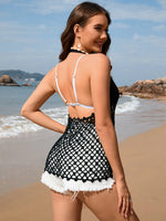 Tied Openework Halter Neck Cover-Up - Ladyez