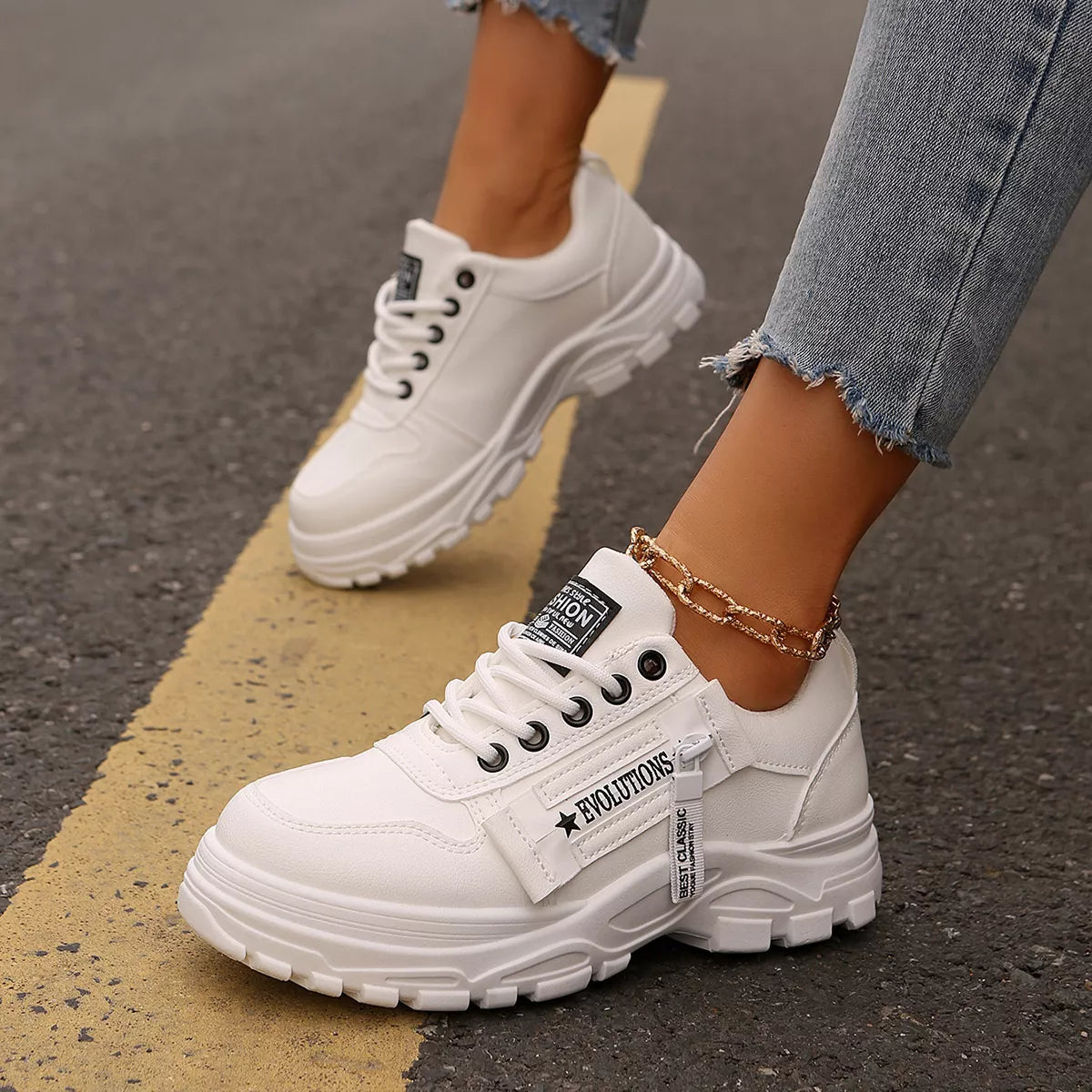 Lace Up Round Toe Athletic