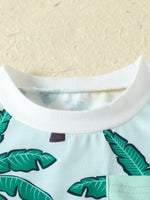 Children's Tropical Banana Print Casual Tee and Shorts Set