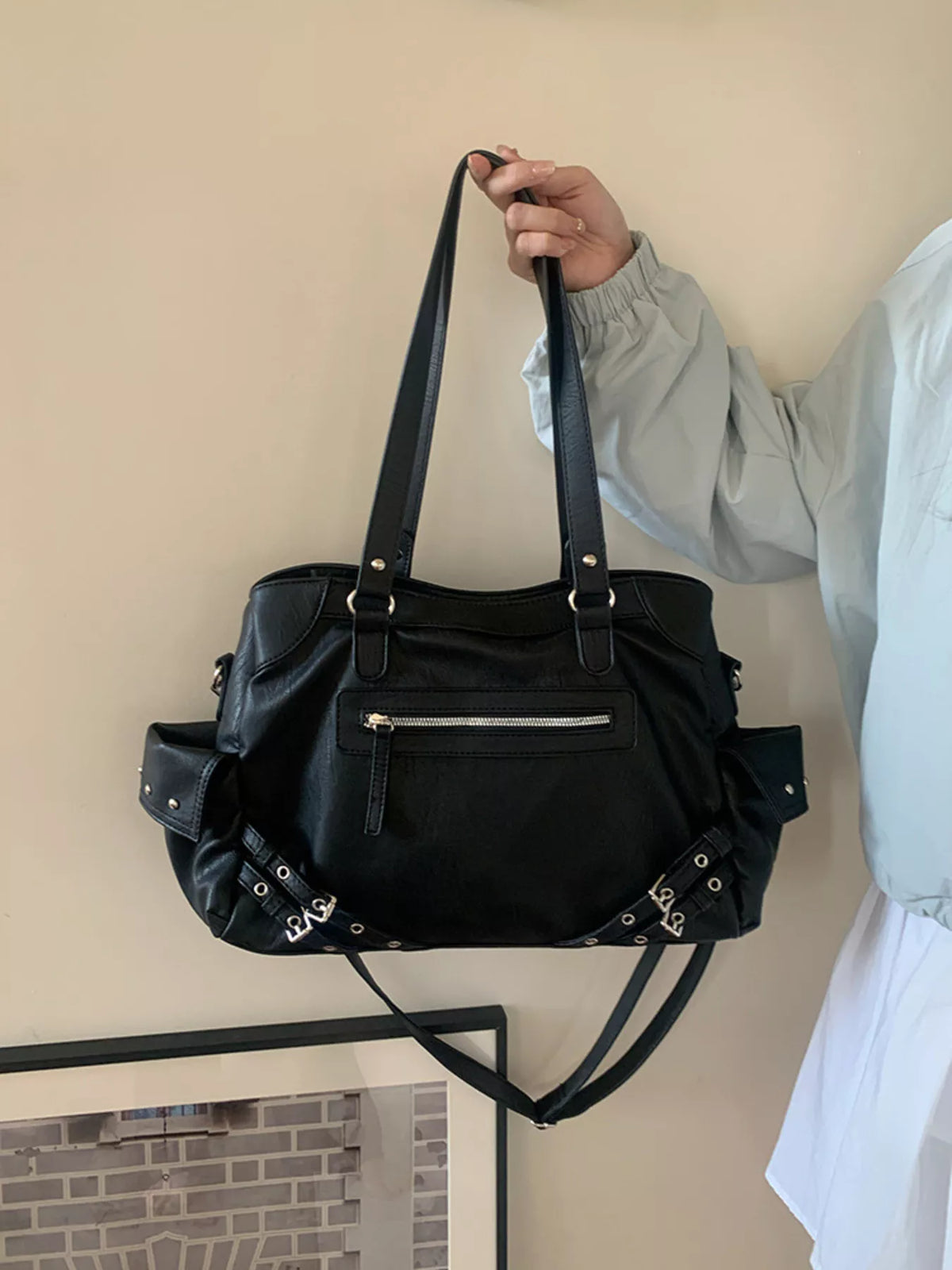 Rivet Decor Crossbody Bag