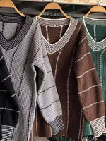 Full Size V-Neck Textured Knit Sweater Plus Size