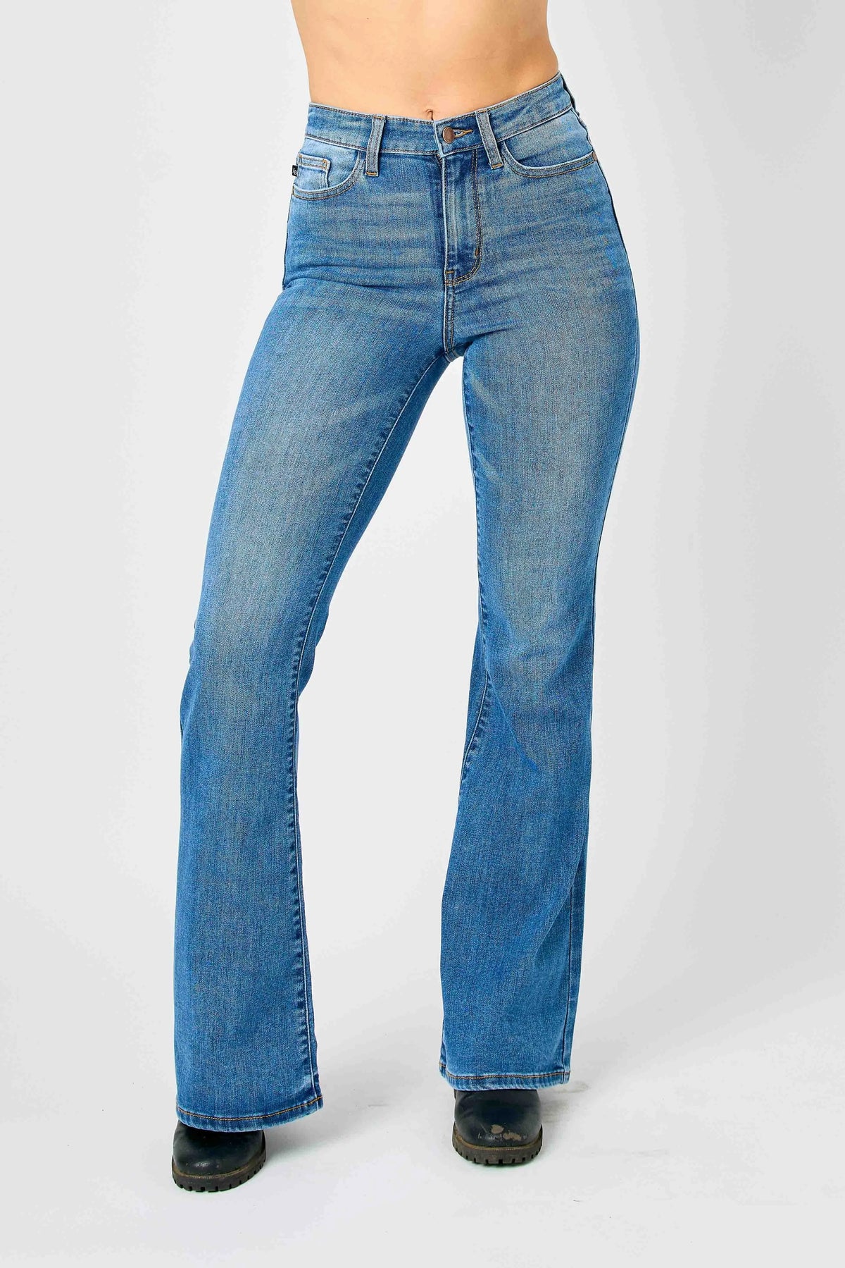 Judy Blue Full Size Hw Classic Flare Jeans Plus Size - Ladyez