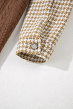 Button DownHoundstooth Color Block Shacket