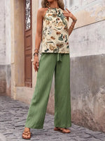 Printed Tank Top and Wide Leg Pants Set - Ladyez