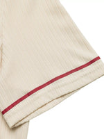 Striped Trim Short Sleeve Top
