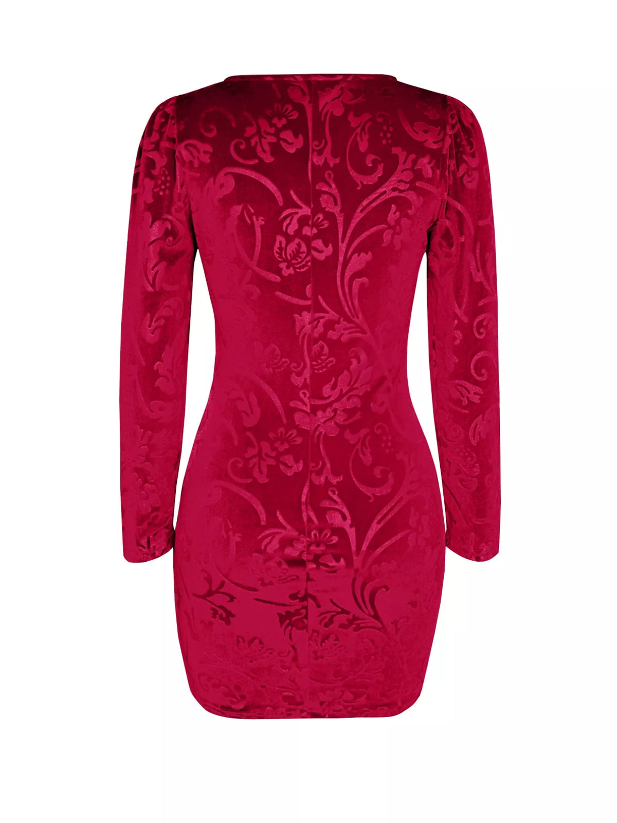 Velvet Floral Bodycon Mini Dress