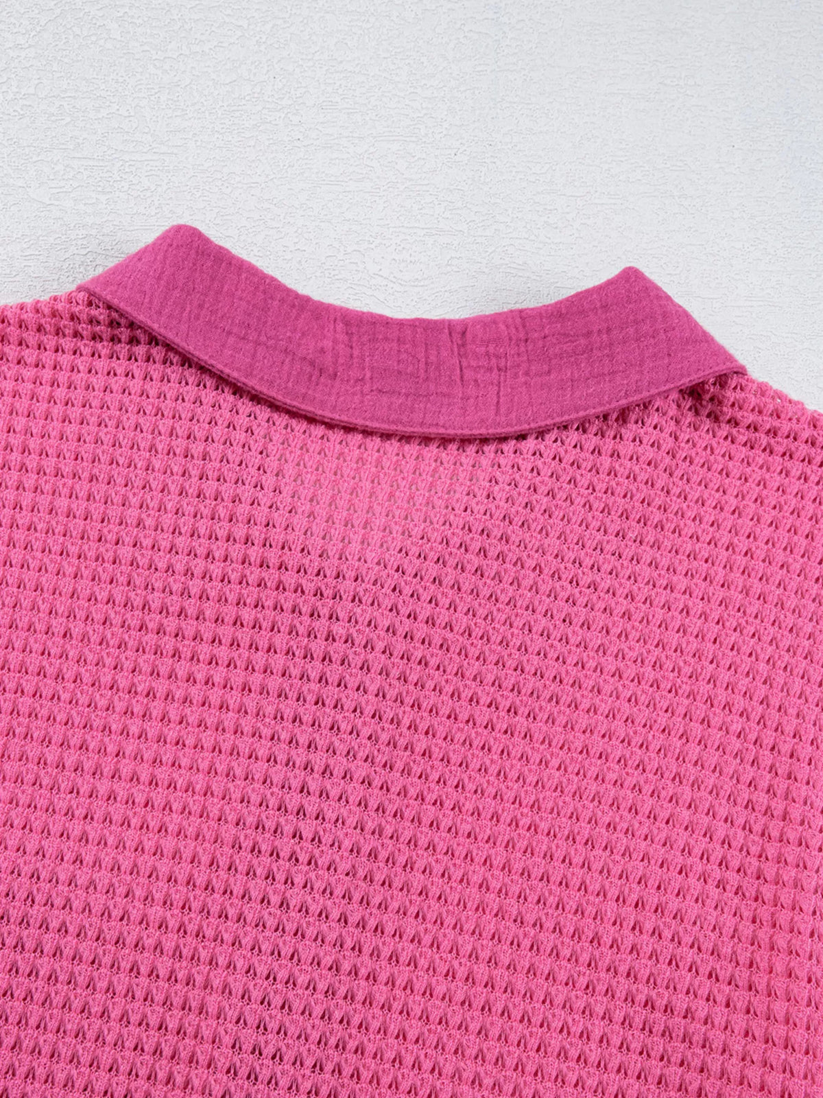 Gauze Waffle Button Down Short Sleeve Shirt