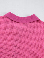 Gauze Waffle Button Down Short Sleeve Shirt