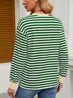 Striped Round Neck Long Sleeve T-Shirt
