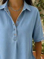 Snap Down Short Sleeve Blouse