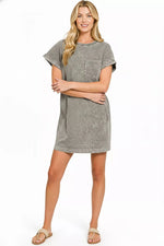 Zenana Halo Washed Premium Cotton T-Shirts Dress