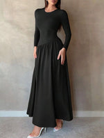 Long Sleeve A-Line Maxi Dress