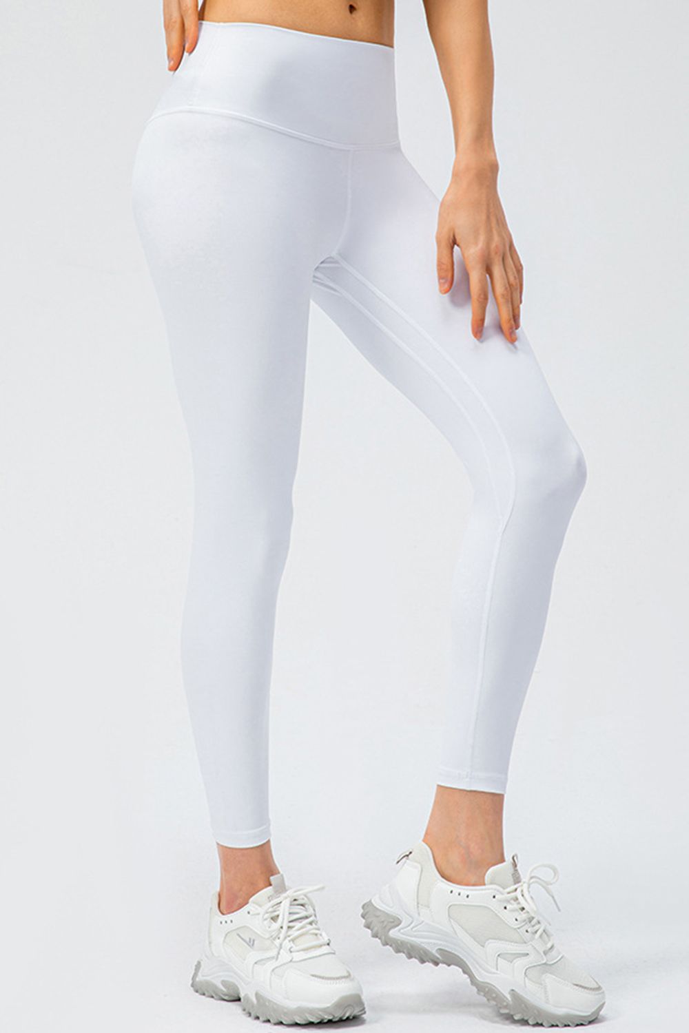 Wide Waistband Slim Fit Active Leggings - Ladyez
