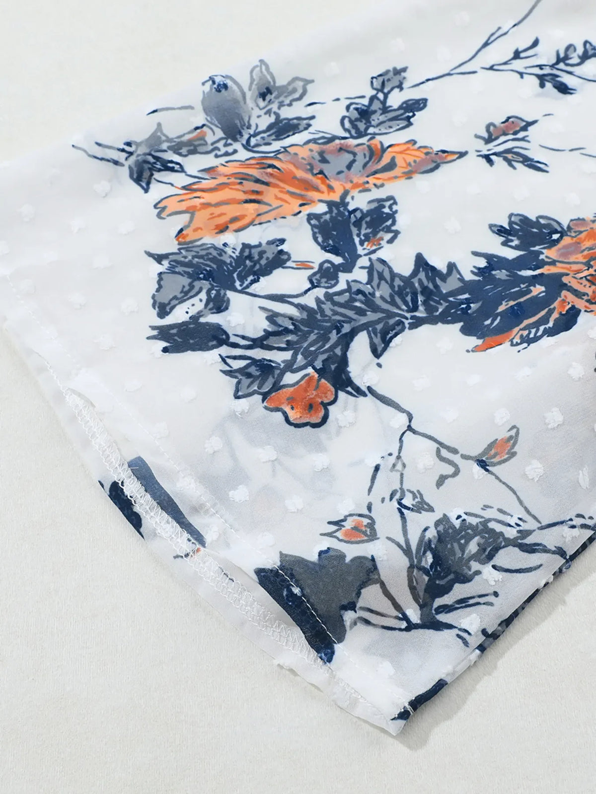 Floral Print Open Front Cover Up