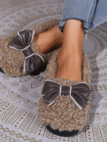 Cozy Bow-Knot Fluffy Indoor Slippers - Ladyez